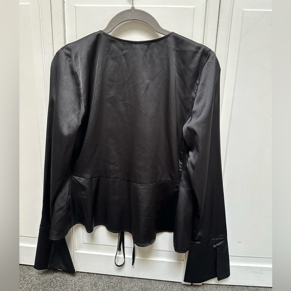 Satin tie-front blouse - Picture 2 of 8